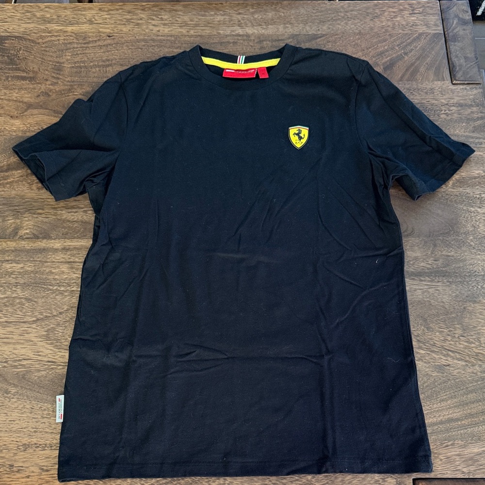 Scuderia Ferrari Black Tee with Iconic Logo